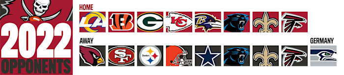 Bucs' 2022 Opponents via Buccaneers.com